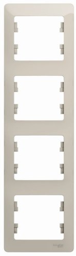 Рамка вертикальная Systeme Electric Glossa 4-м. молочный картинка